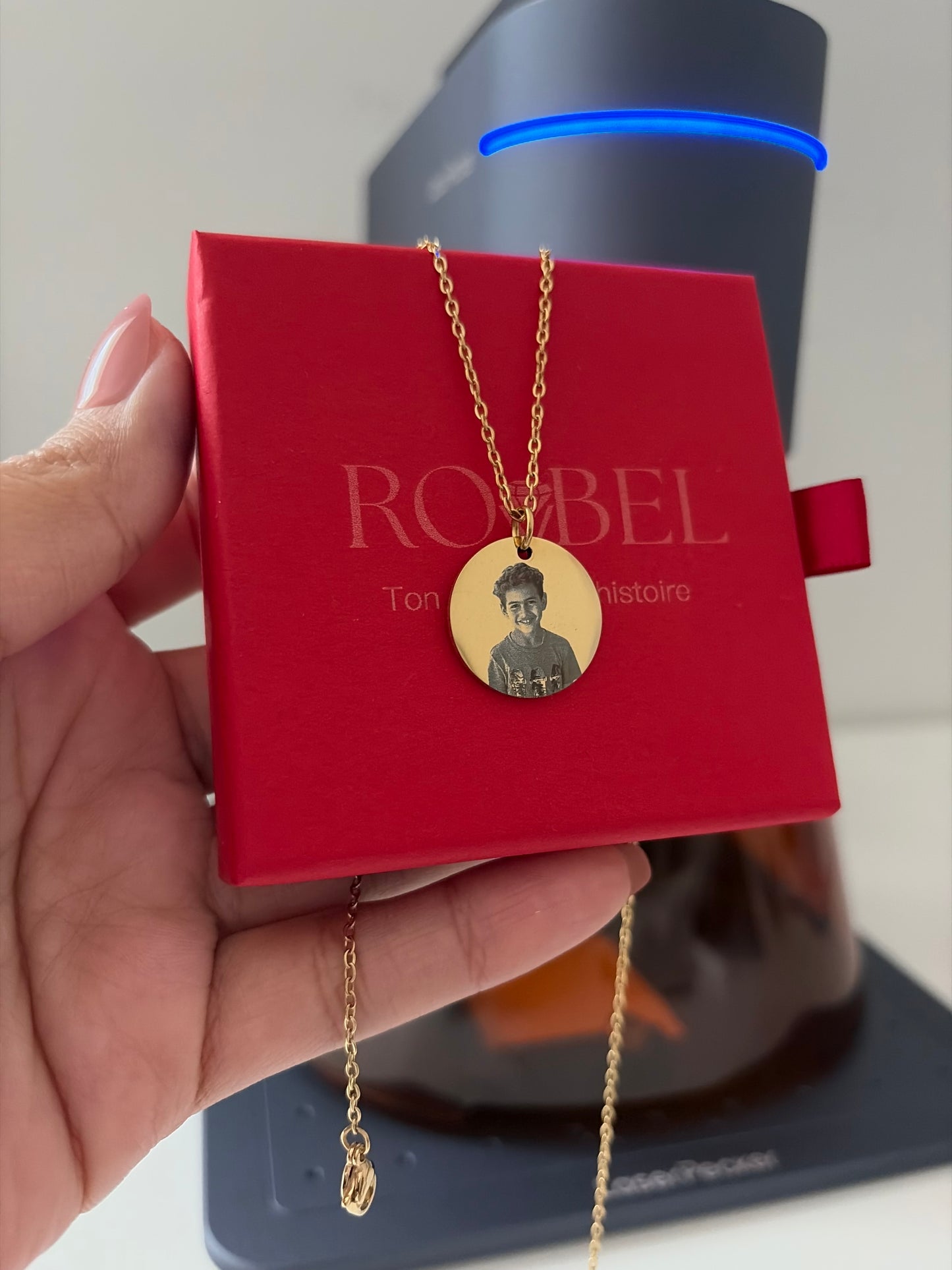 Couple Round Photo Necklaces 15mm