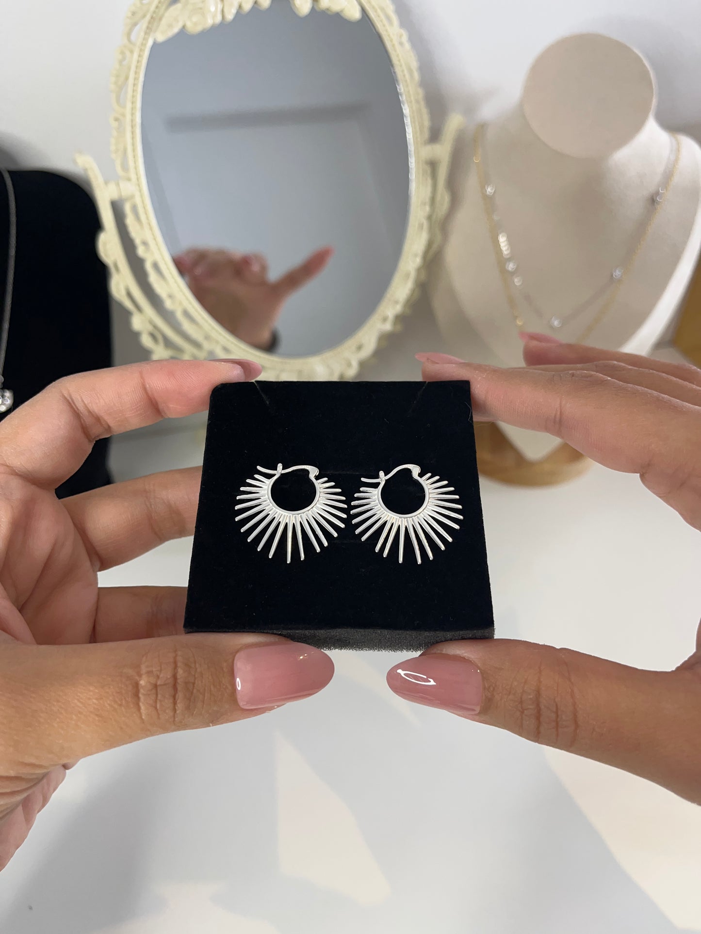 Radiant Flare Earrings in 925 Sterling Silver
