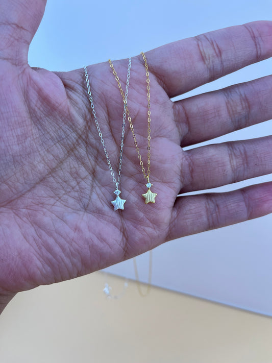 Star Glow Pendant Necklace in 925 Sterling Silver