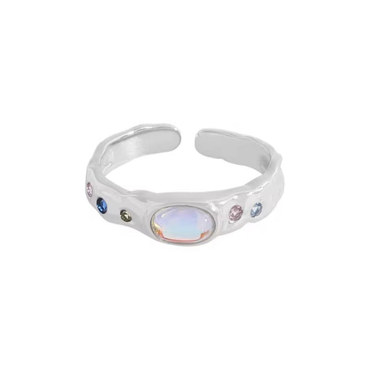 Mystic Moon Aura Ring in 925 Sterling Silver