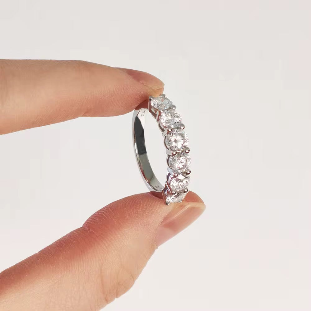 Sterling Silver Eternity Ring with Moissanite Diamonds – ROYBEL Exclusive