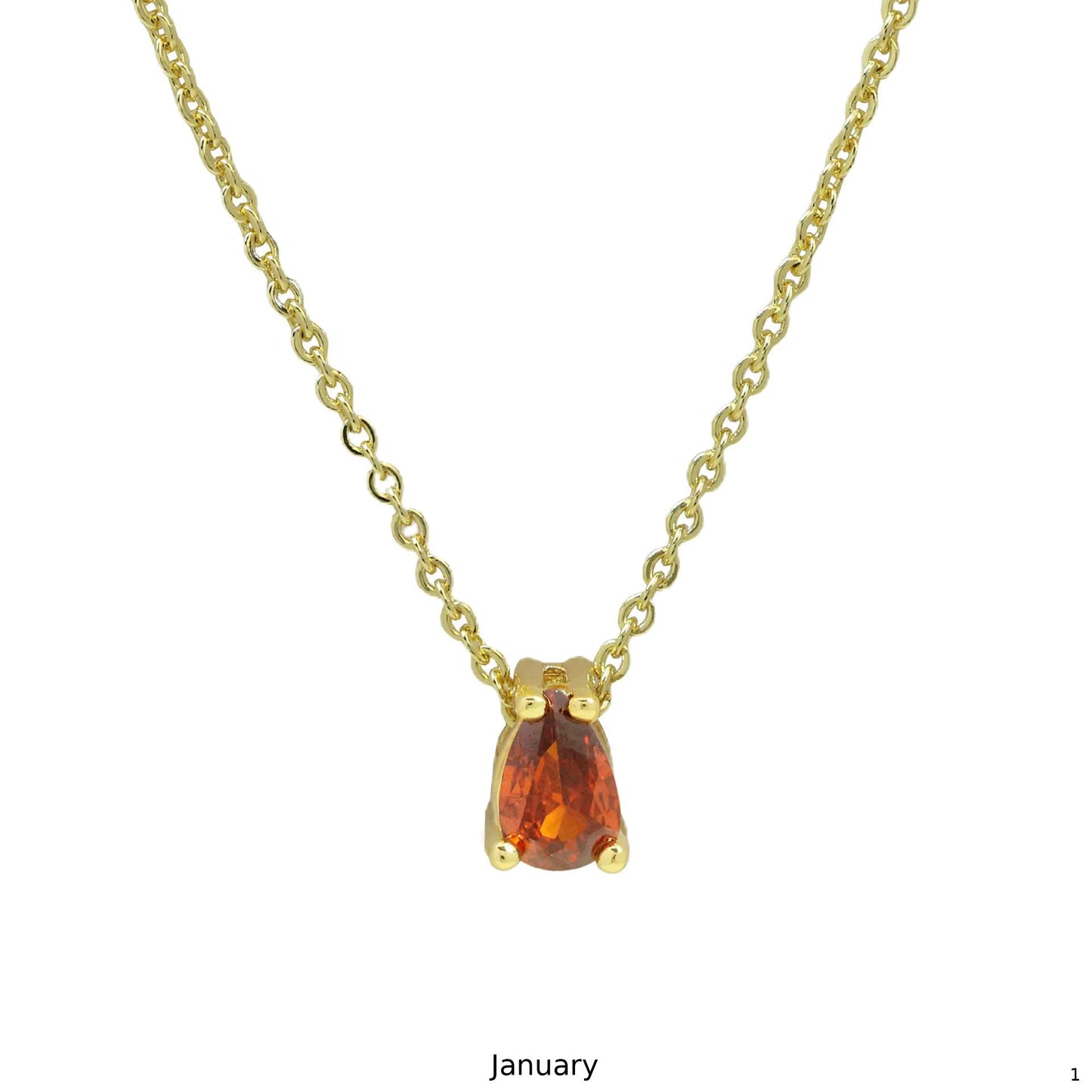 Birthstone Necklace – 925 Silver Gold-Plated | January to December