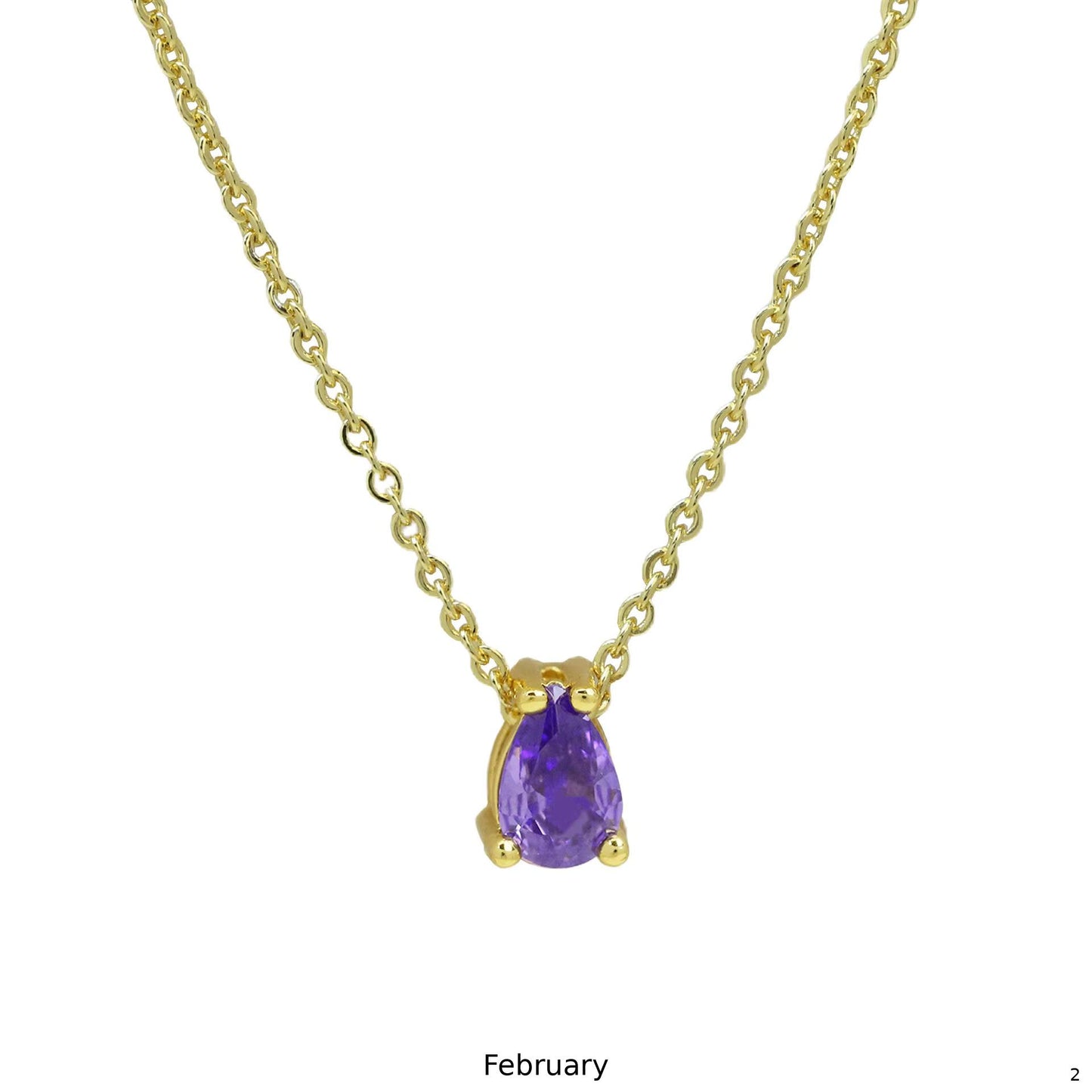 Birthstone Necklace – 925 Silver Gold-Plated | January to December
