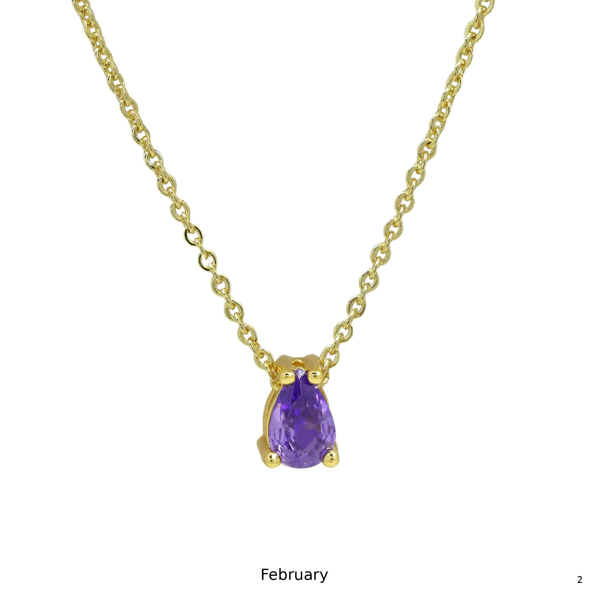 Birthstone Necklace – Gold-Plated | January to December