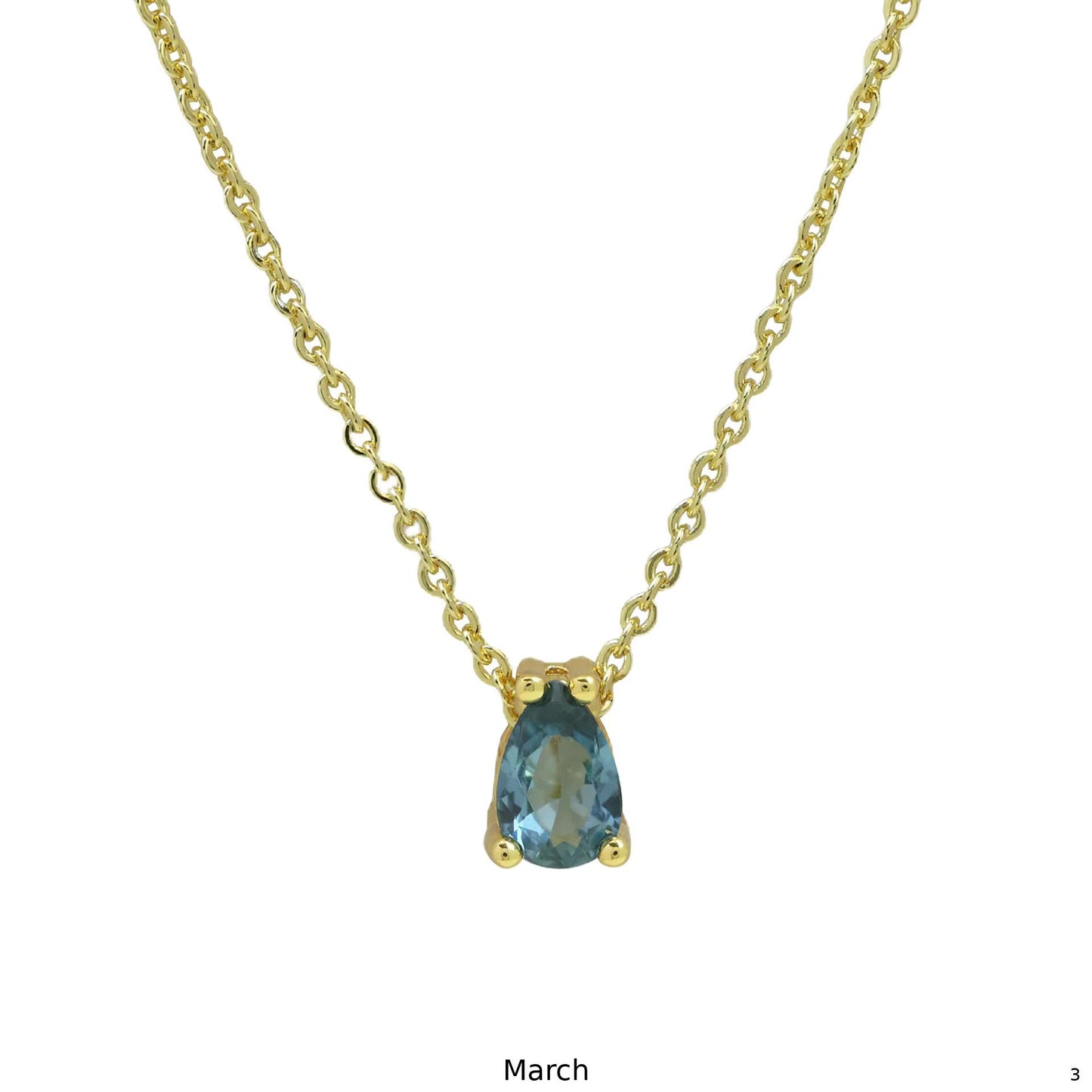 Birthstone Necklace – 925 Silver Gold-Plated | January to December