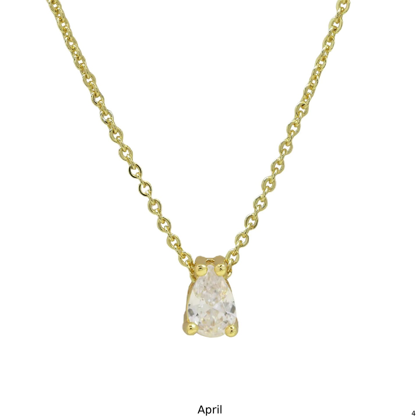 Birthstone Necklace – 925 Silver Gold-Plated | January to December