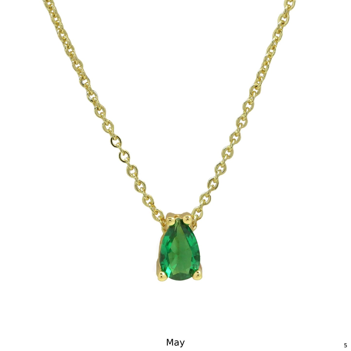 Birthstone Necklace – 925 Silver Gold-Plated | January to December