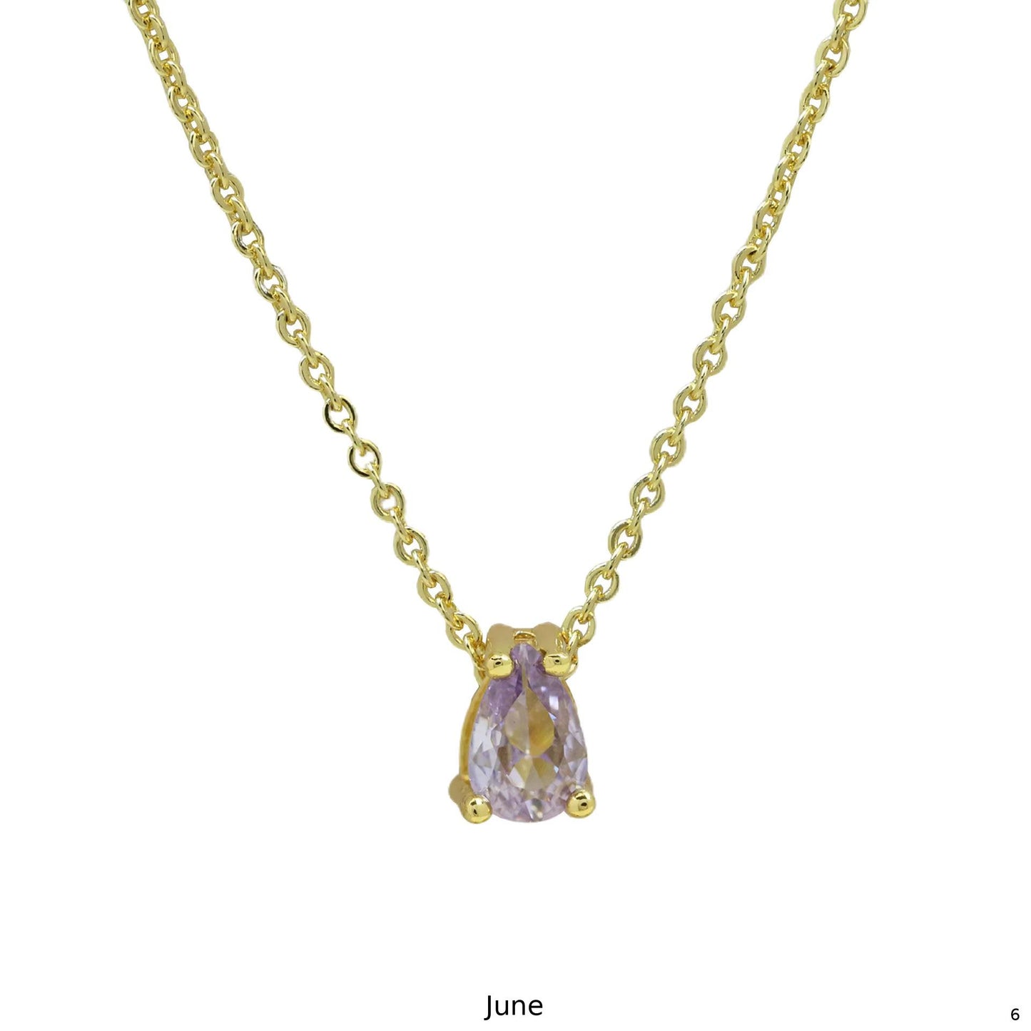 Birthstone Necklace – 925 Silver Gold-Plated | January to December