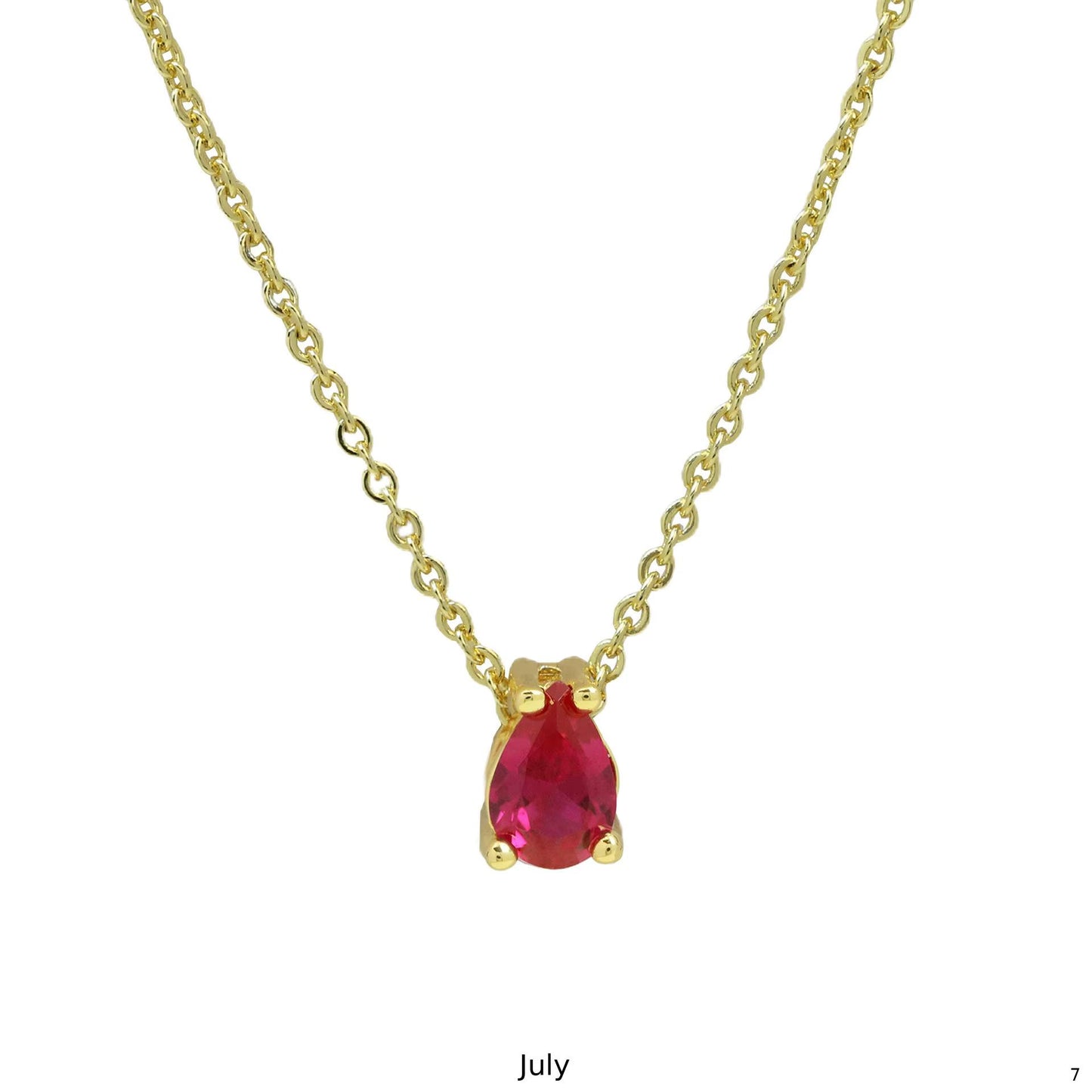 Birthstone Necklace – 925 Silver Gold-Plated | January to December