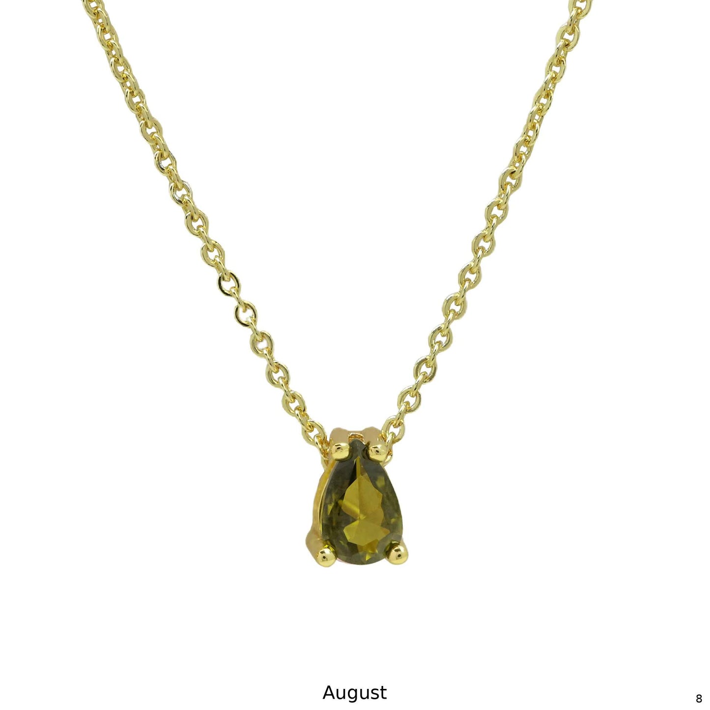 Birthstone Necklace – 925 Silver Gold-Plated | January to December