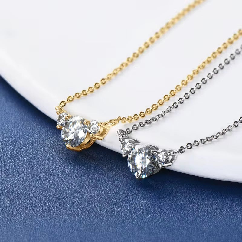 Chain Diamonds triple  Moisanite