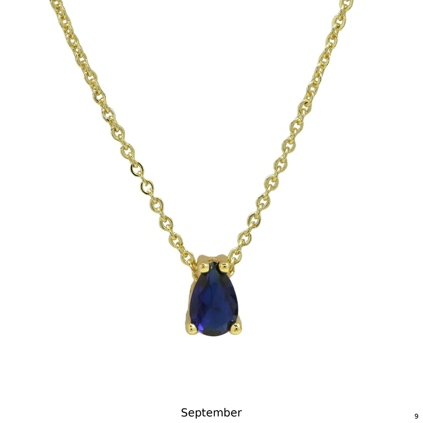 Birthstone Necklace – 925 Silver Gold-Plated | January to December