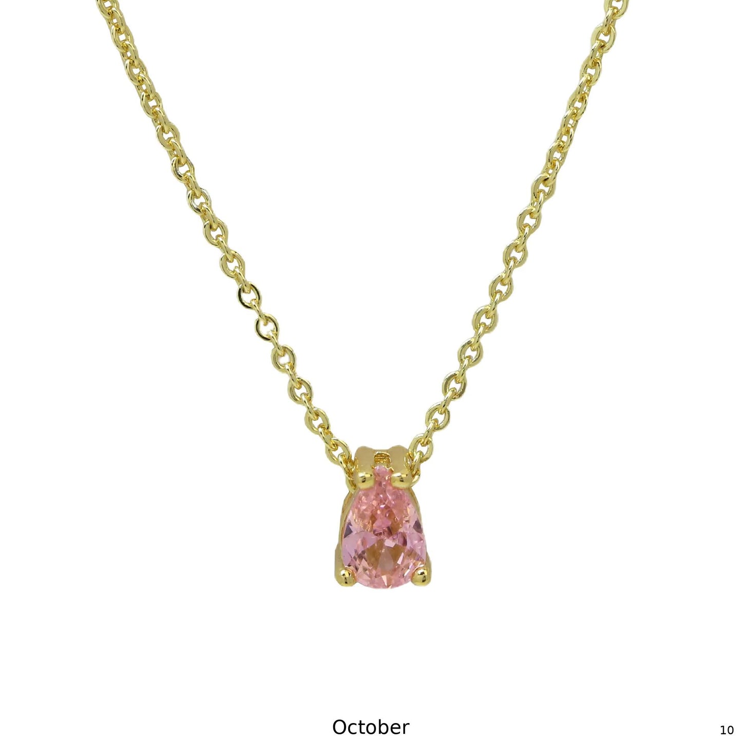 Birthstone Necklace – 925 Silver Gold-Plated | January to December