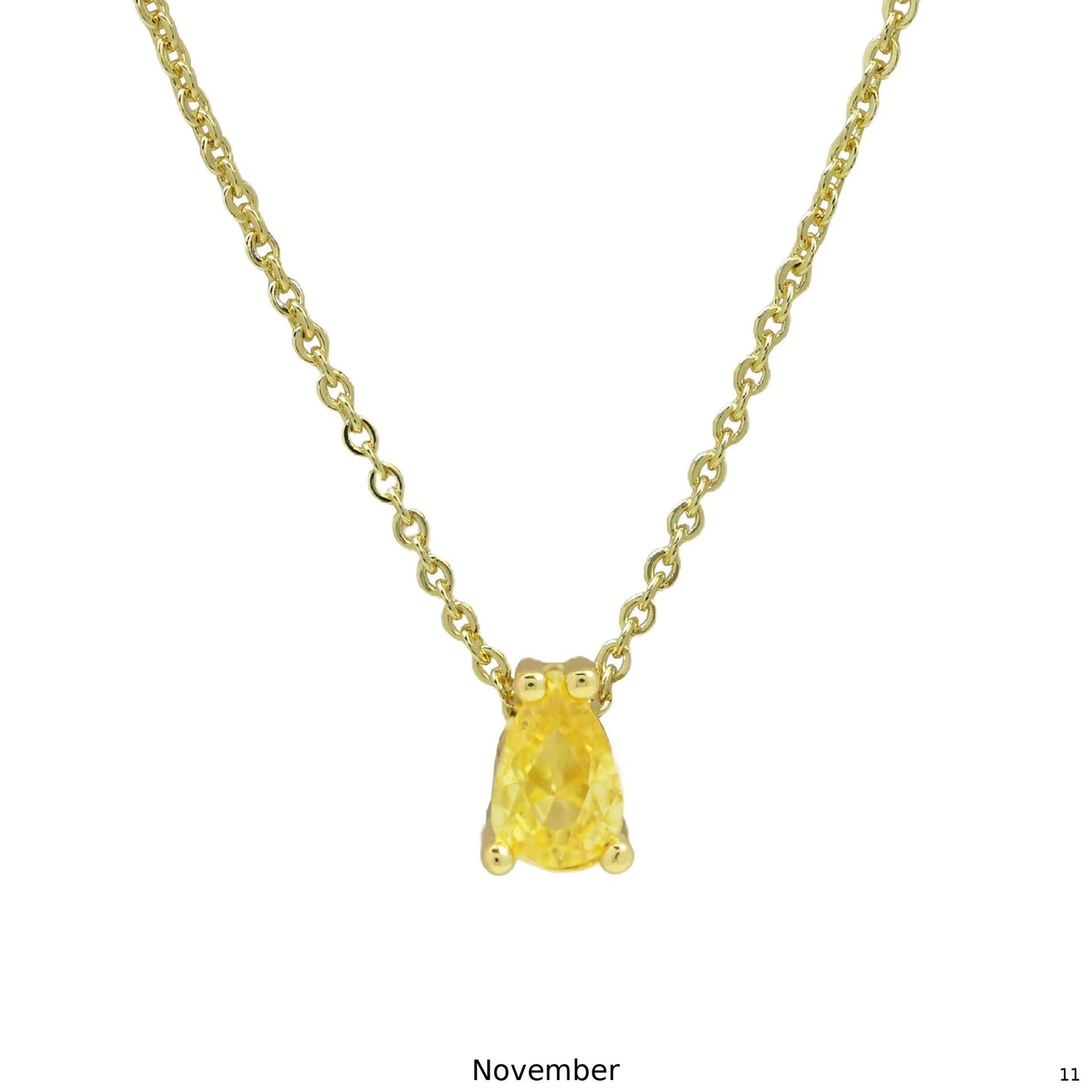 Birthstone Necklace – 925 Silver Gold-Plated | January to December