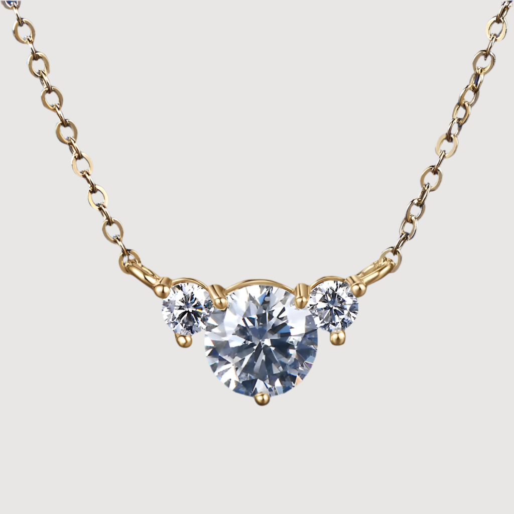 Chain Diamonds triple  Moisanite