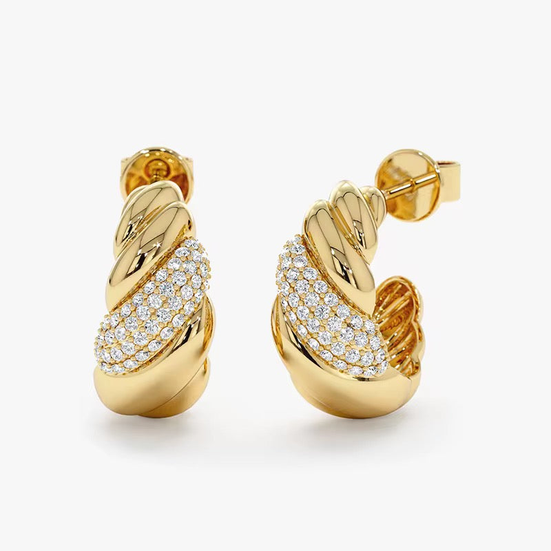 Twisted Glow Mini Hoops in 925 Sterling Silver