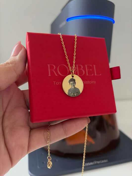 Couple Round Photo Necklaces 15mm