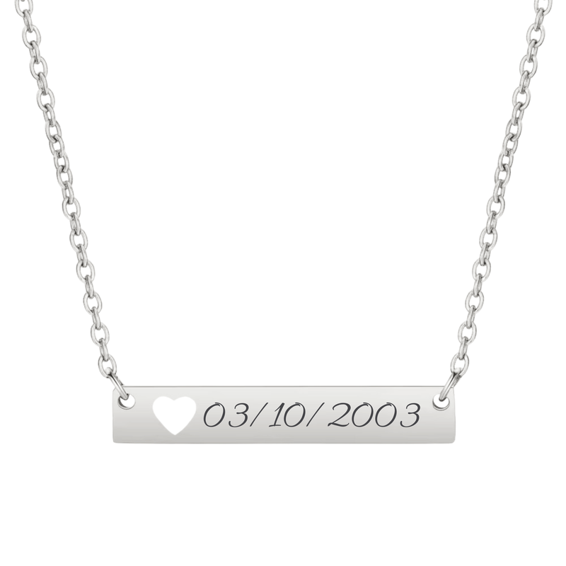 Personalized Heart Date Necklace