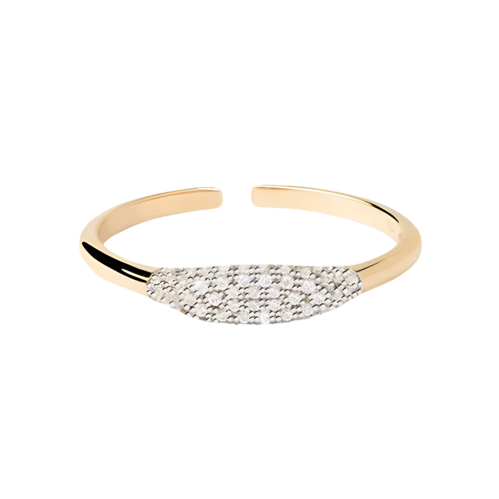 Dainty Glow Adjustable Ring in 18K Gold-Plated Silver