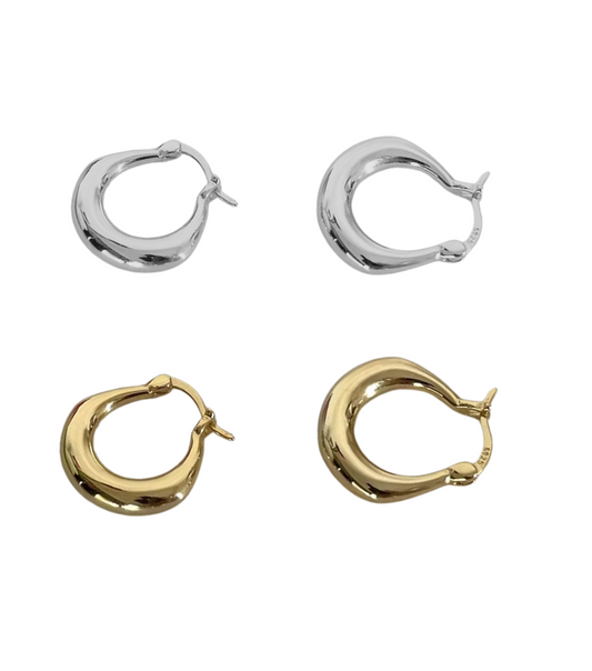 Chunky Hoop Earrings | Gold Vermeil & Sterling Silver