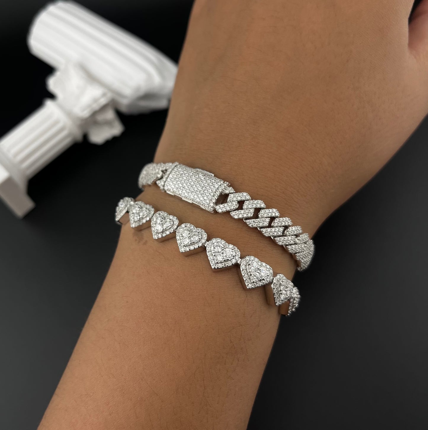 Moissanite Cuban Link Bracelet in 925 Sterling Silver with GRA Certificate | ROYBEL
