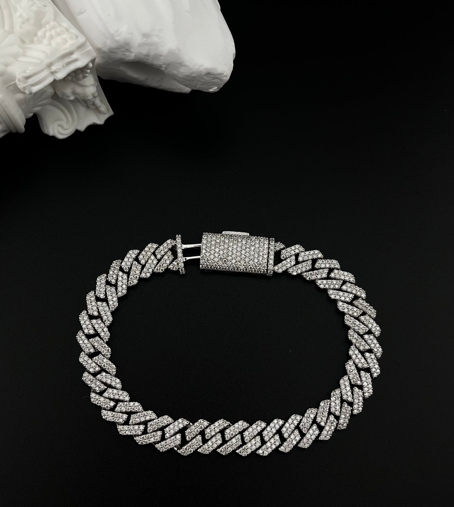 Moissanite Cuban Link Bracelet in 925 Sterling Silver with GRA Certificate | ROYBEL