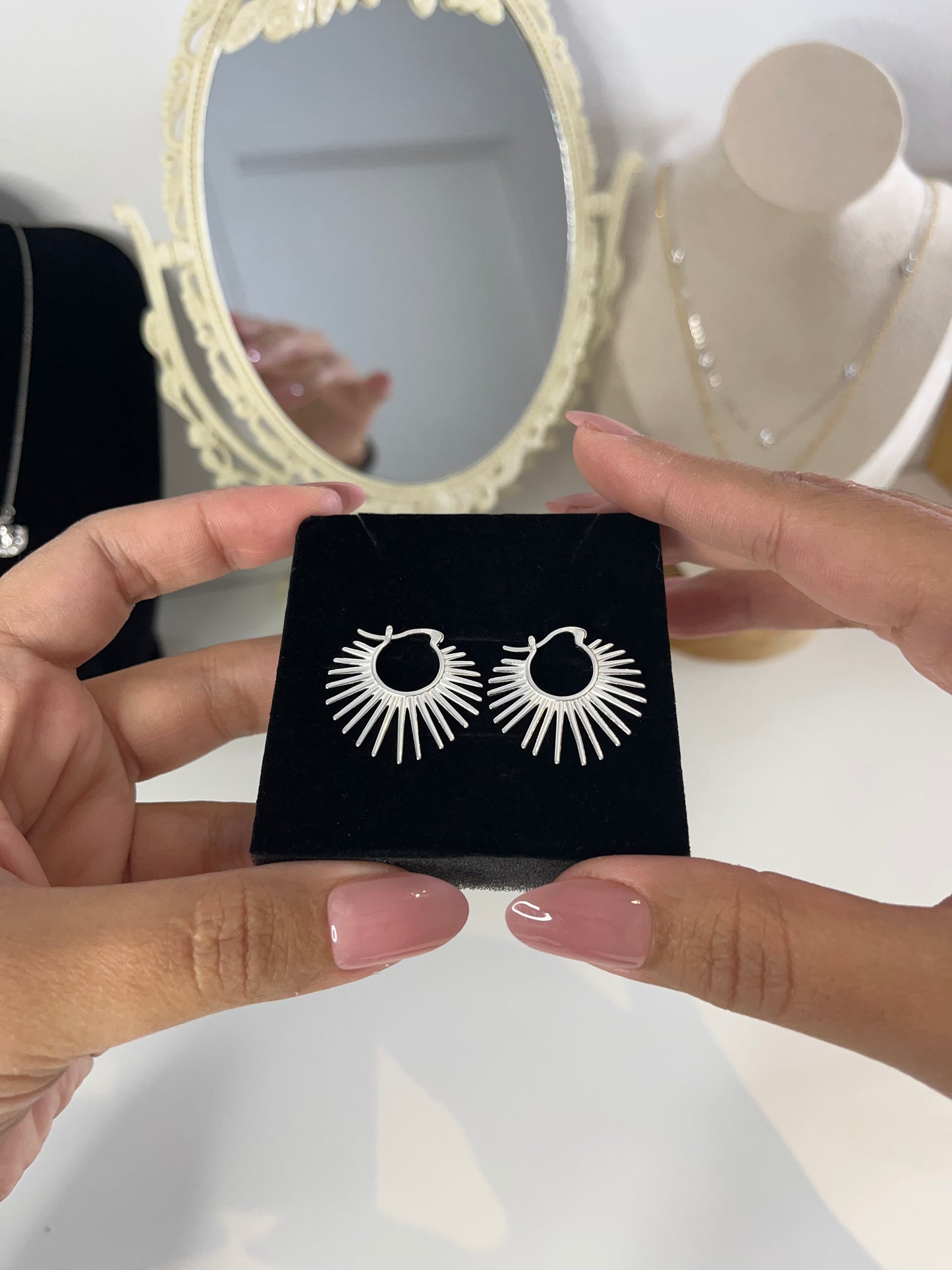 Radiant Flare Earrings in 925 Sterling Silver