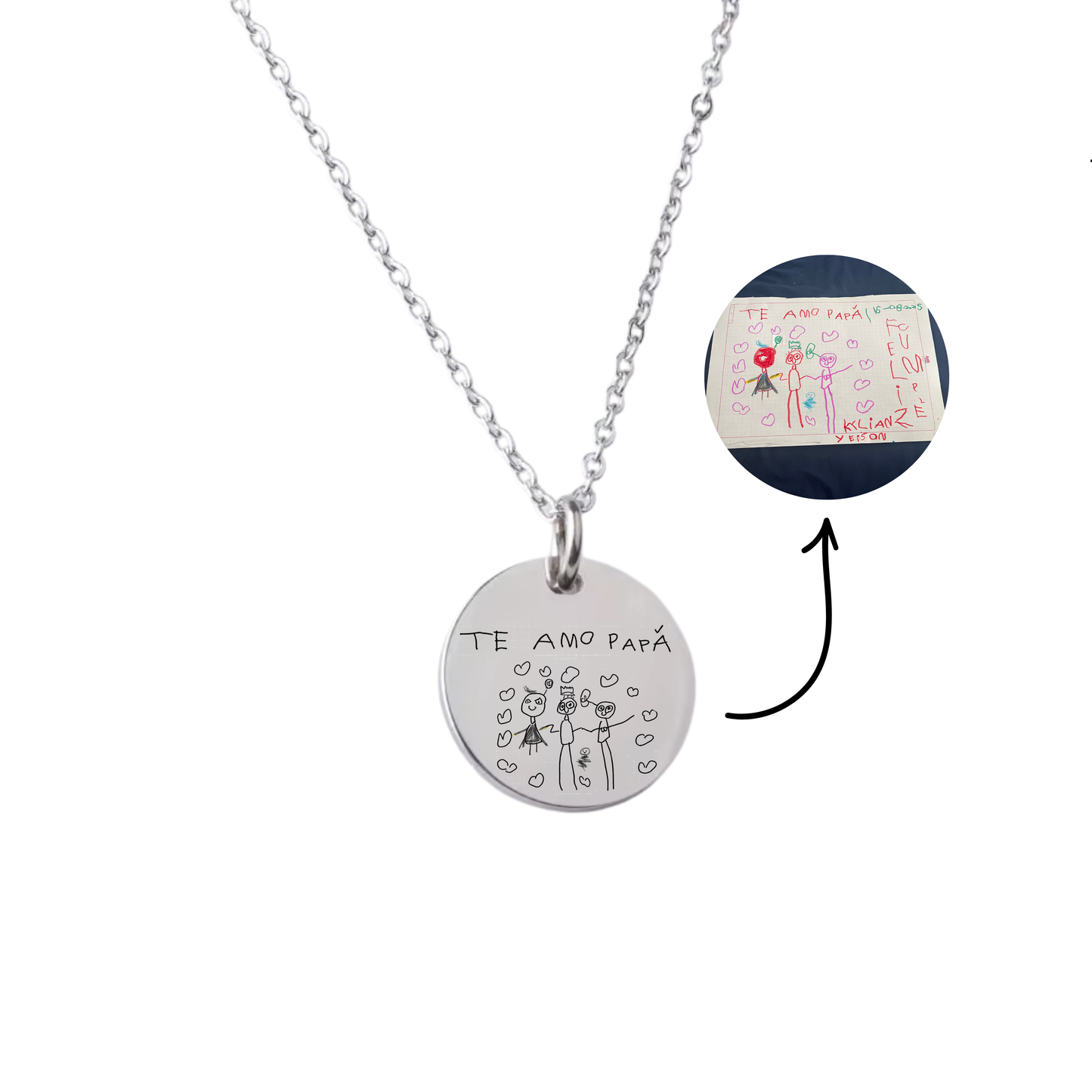 Personalized Round Photo Necklace 20mm