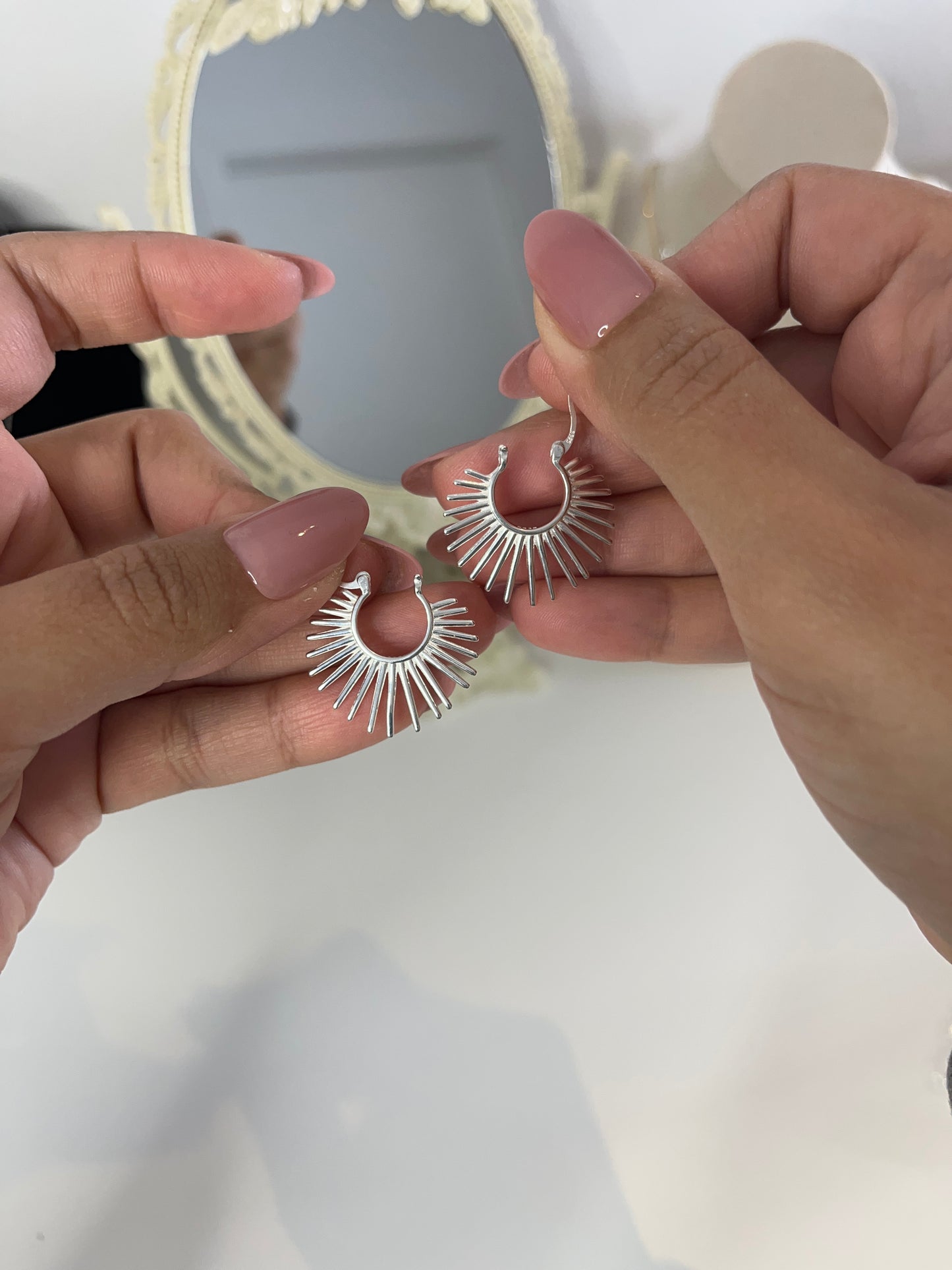 Radiant Flare Earrings in 925 Sterling Silver