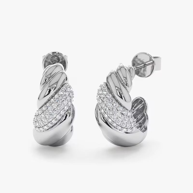 Twisted Glow Mini Hoops in 925 Sterling Silver