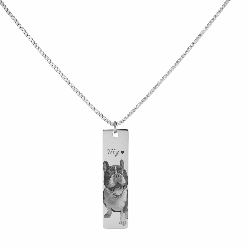 Personalized Pet Photo Bar Necklace