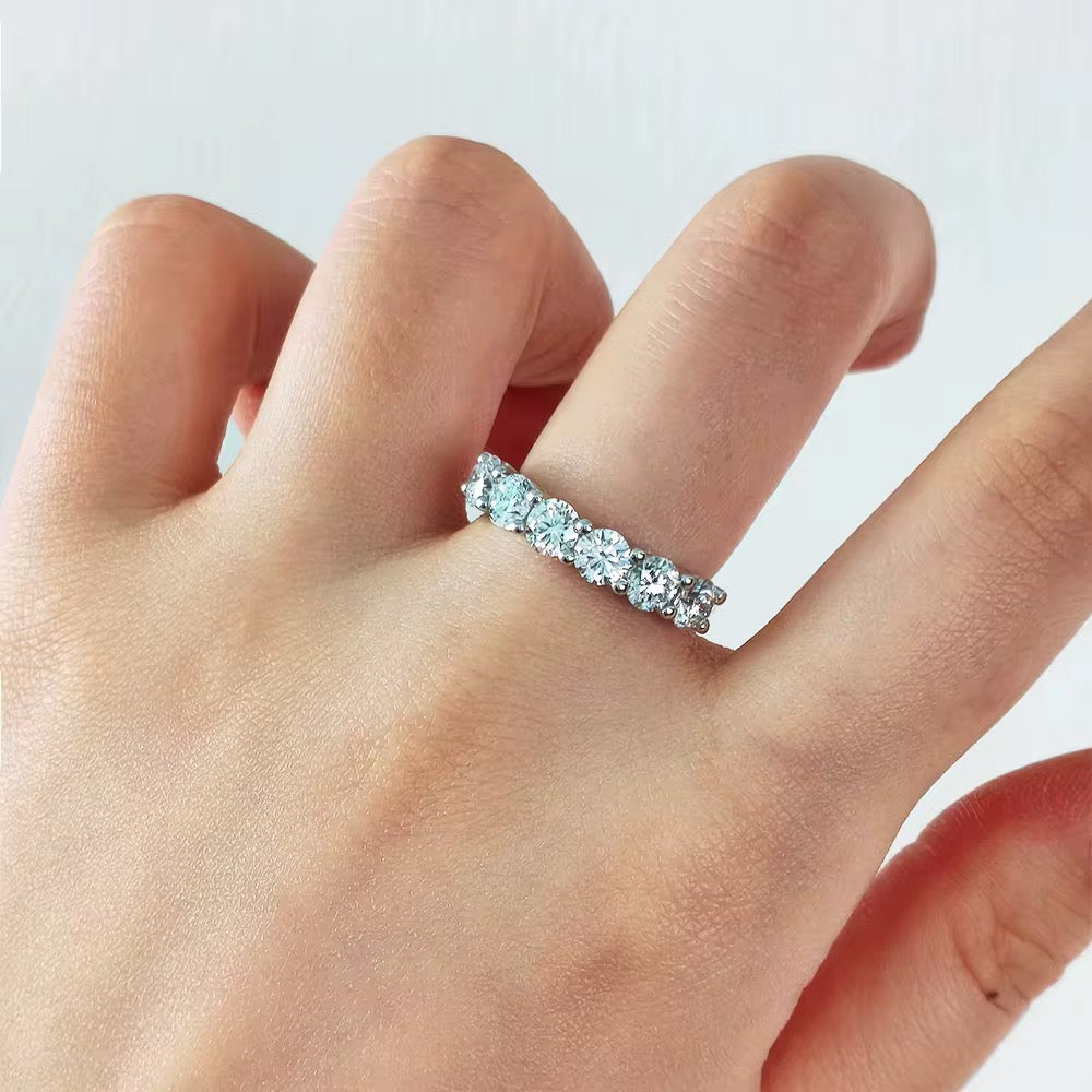 Sterling Silver Eternity Ring with Moissanite Diamonds – ROYBEL Exclusive