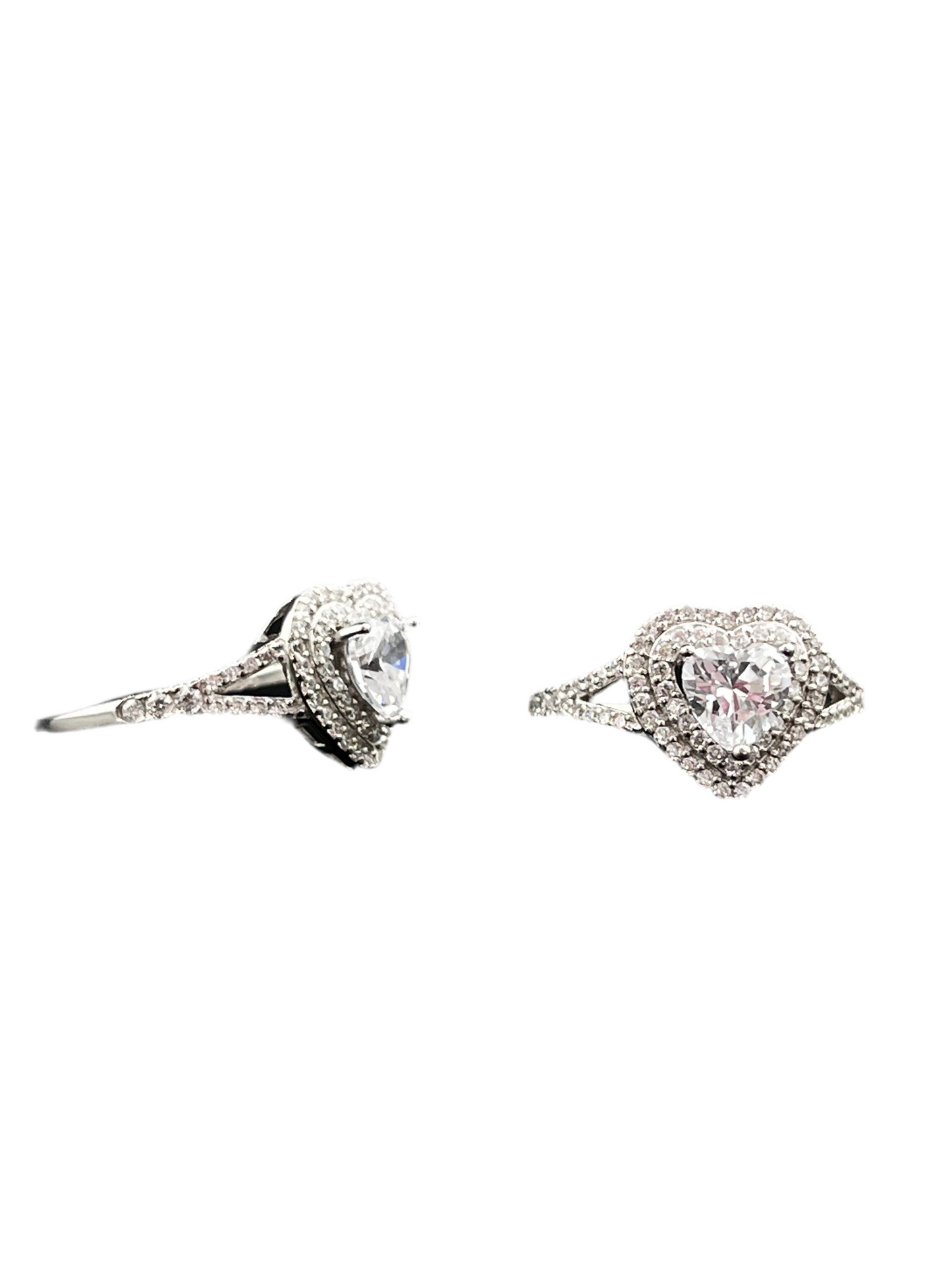 Heart Halo Moissanite Ring – 925 Sterling Silver – ROYBEL Exclusive (Sizes 6–9)