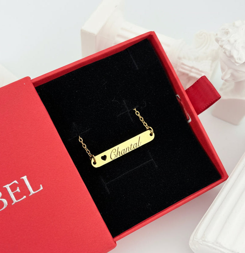 Personalized bracelet with name and text back