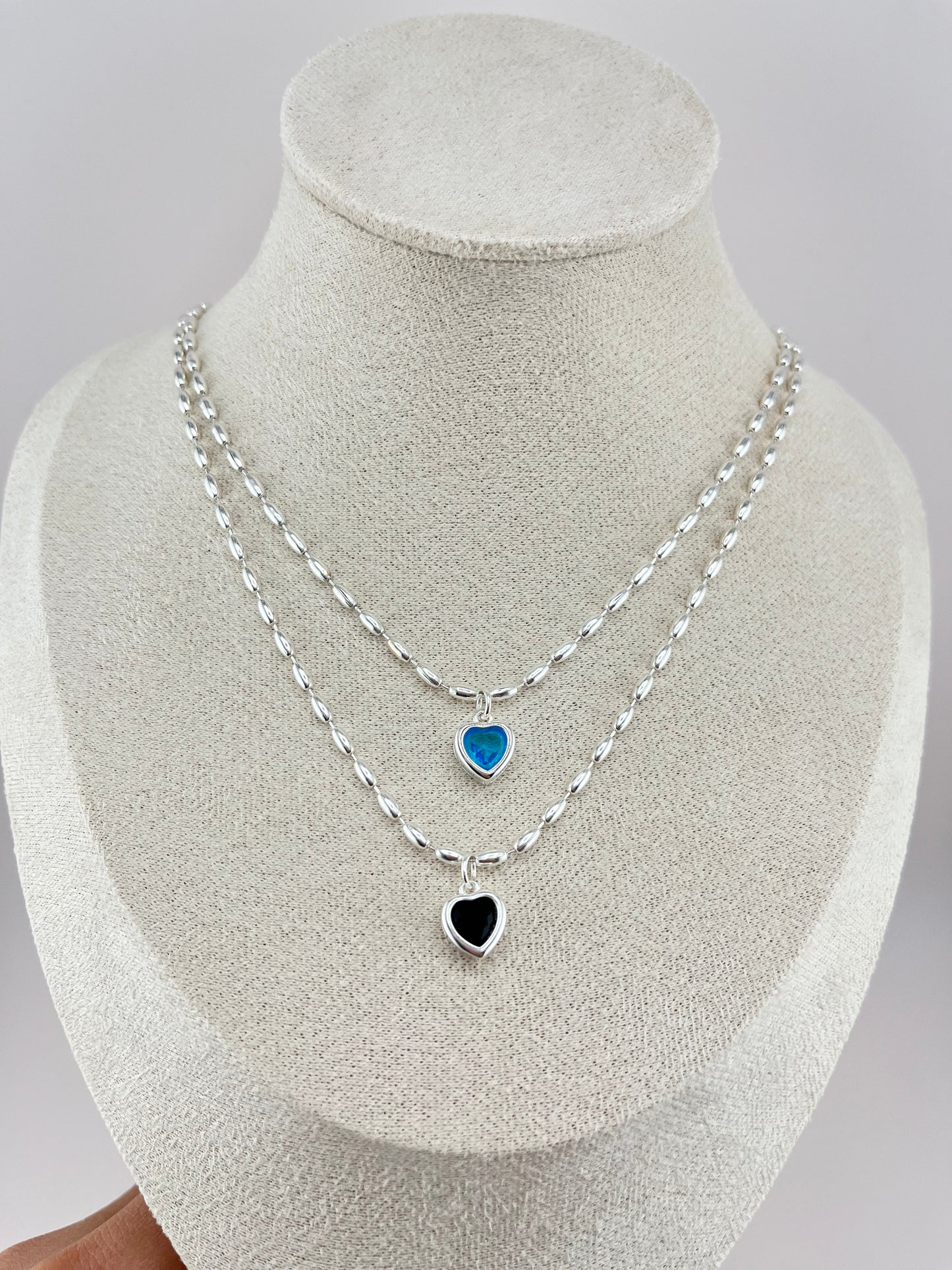 Deep Heart Necklace in 925 Sterling Silver