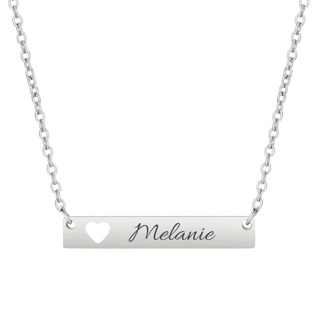 Personalized Vertical Heart Name Necklace