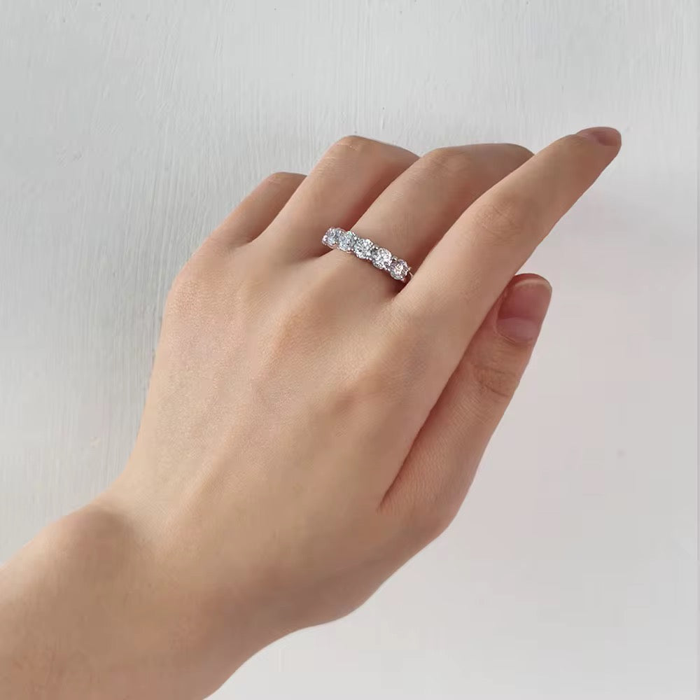 Sterling Silver Eternity Ring with Moissanite Diamonds – ROYBEL Exclusive