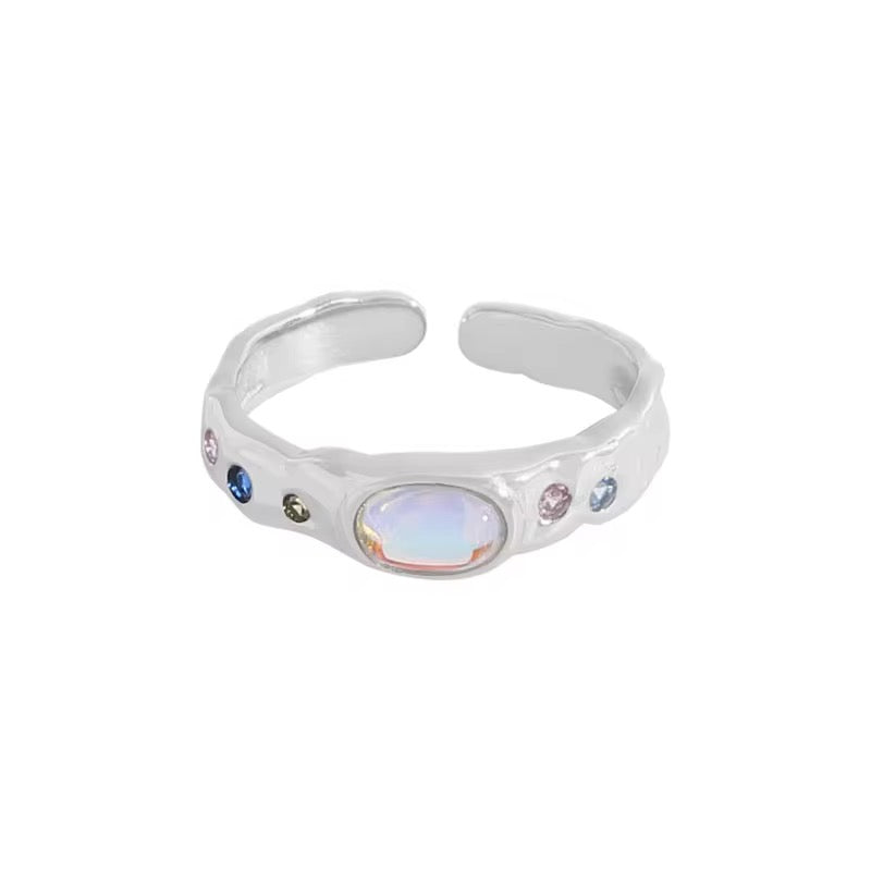 Mystic Moon Aura Ring in 925 Sterling Silver