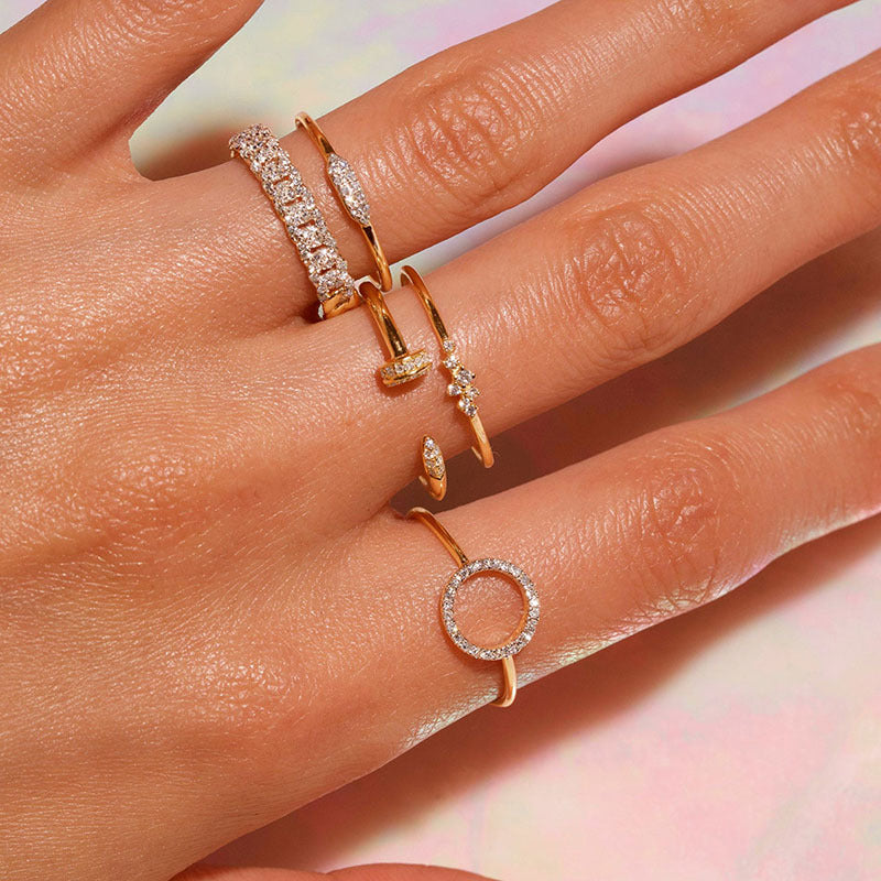 Dainty Glow Adjustable Ring in 18K Gold-Plated Silver