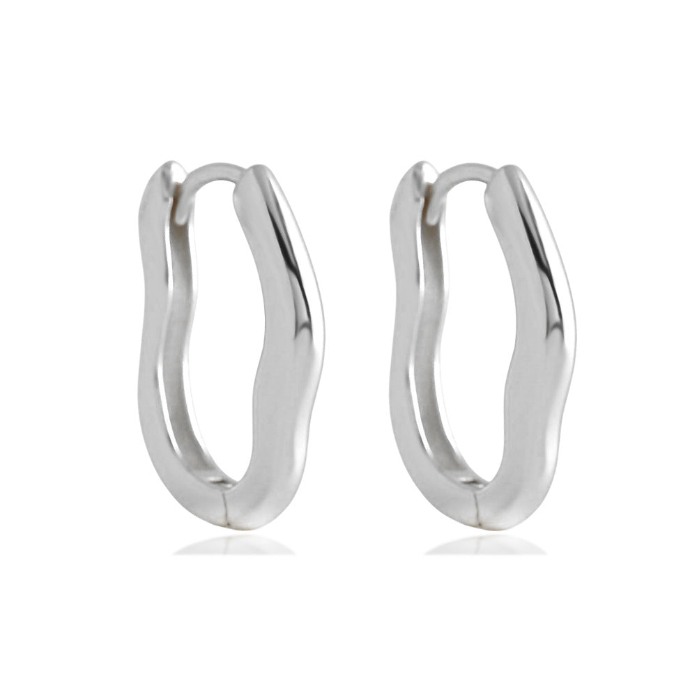 Organic Hoop Earrings in 925 Sterling Silver