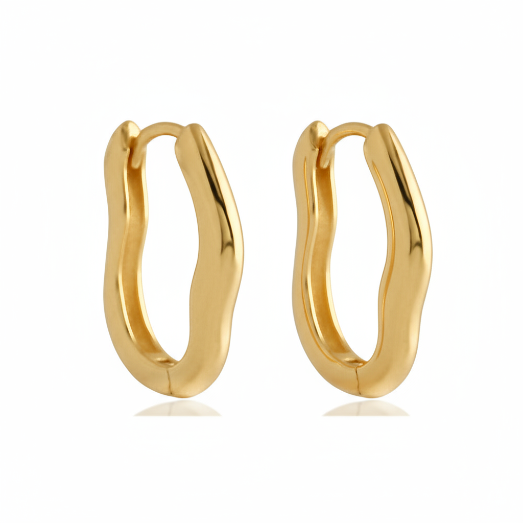 Organic Hoop Earrings in 925 Sterling Silver