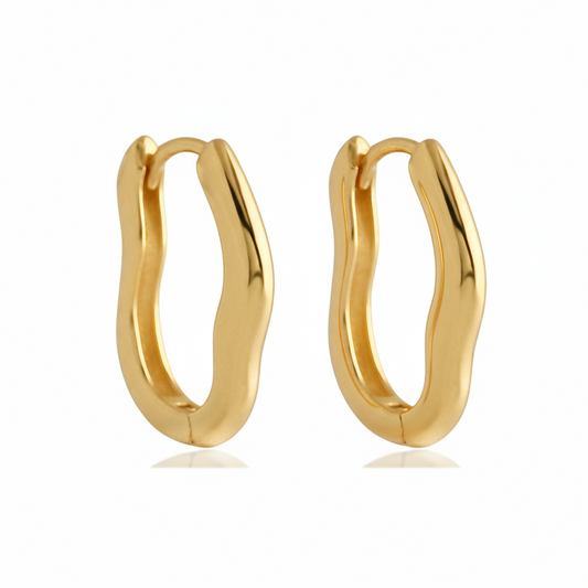 Organic Hoop Earrings in 925 Sterling Silver