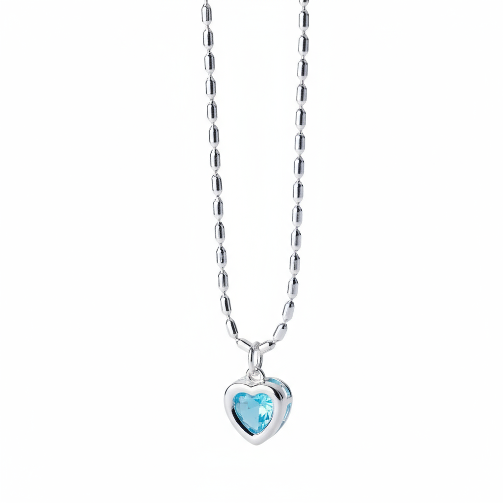 Deep Heart Necklace in 925 Sterling Silver