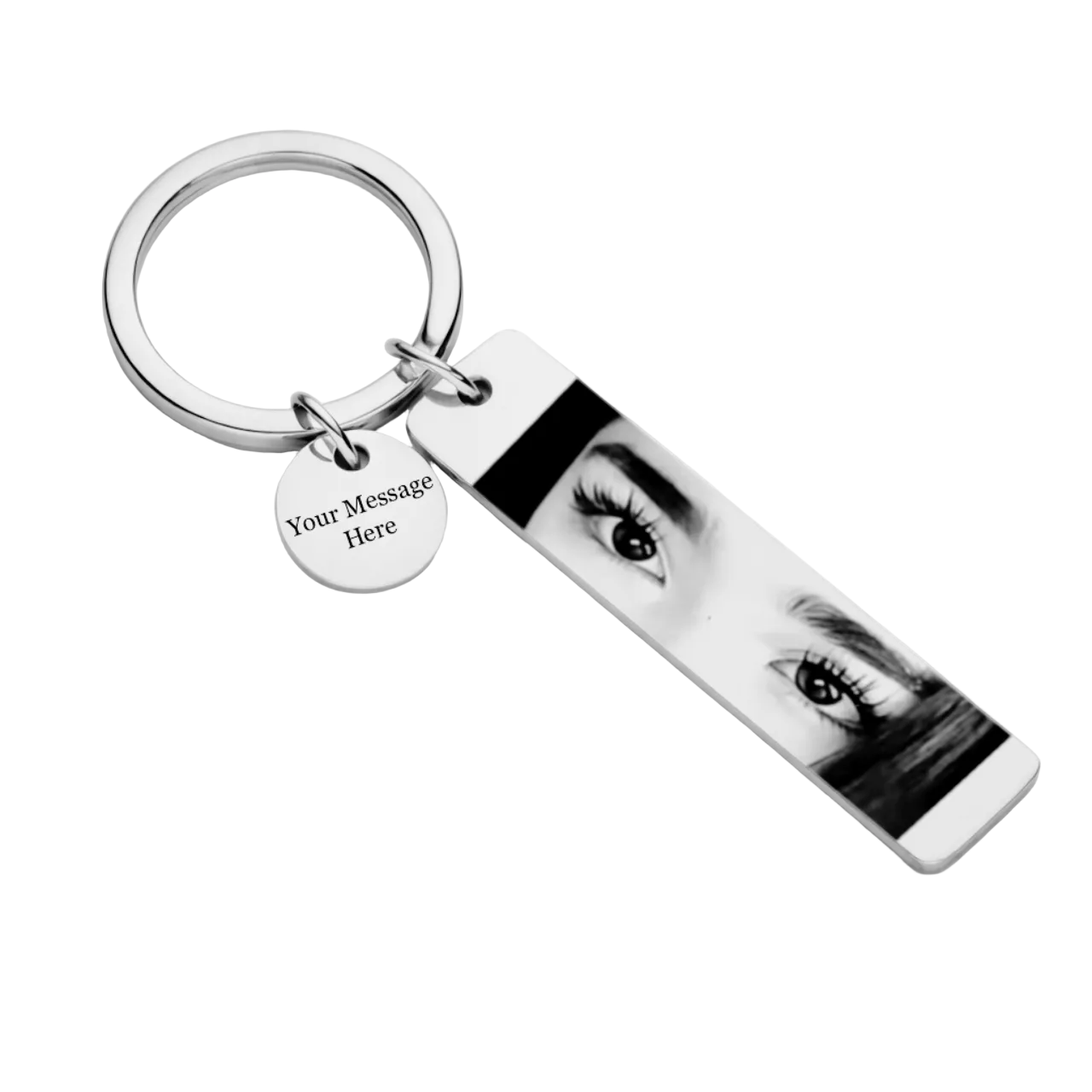 Eyes Photo Keychain with Custom Engraving