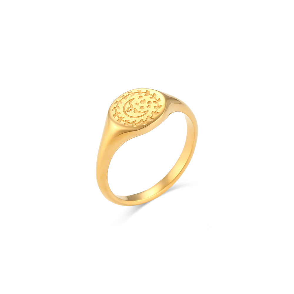 Sun & Moon Gold Rings | 18K Gold Plated