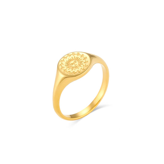 Sun & Moon Gold Rings | 18K Gold Plated