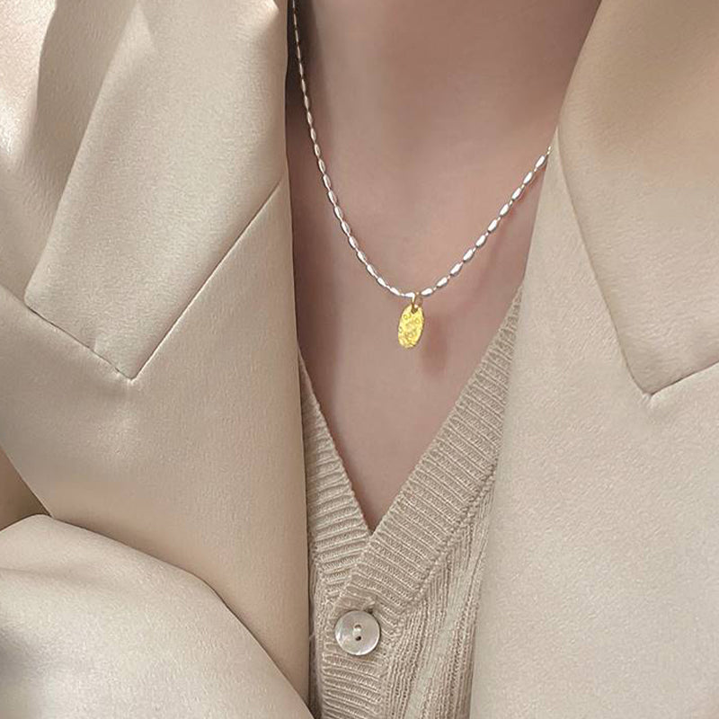 Love Etched Necklace in 925 Sterling Silver